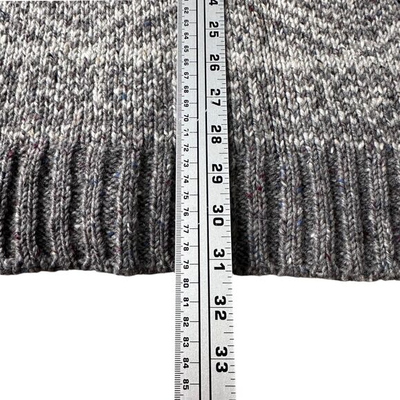 Inis Crafts Cardigan Hoodie Sweater Womens Small Gray Wool Long Duster Full Zip - Picture 10 of 10